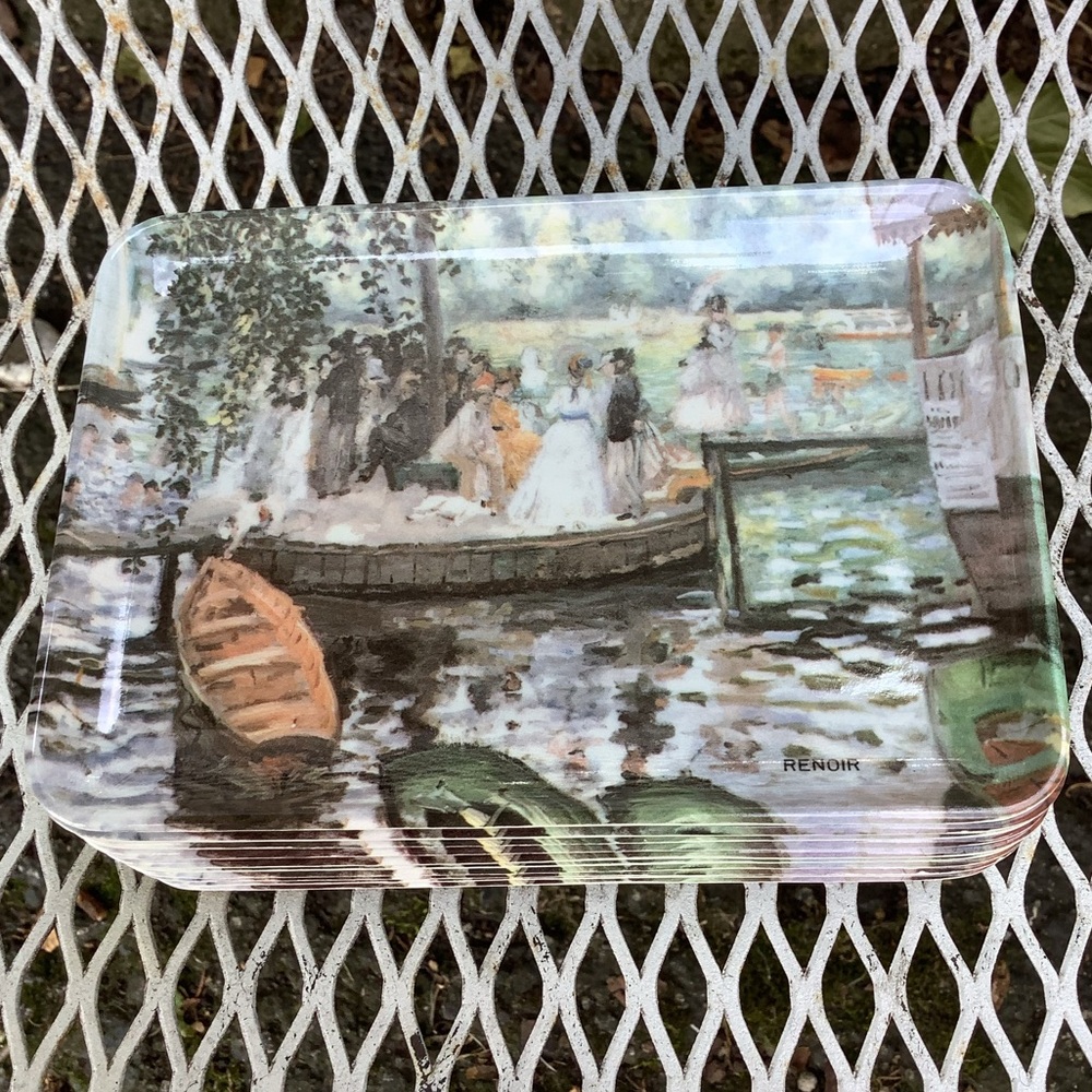 Vintage Set of 10 Melamine Made in Italy Renoir Coasters Small Plates
